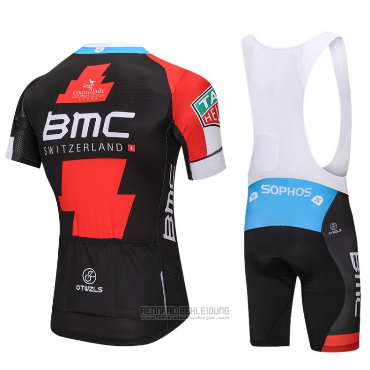 2018 Fahrradbekleidung BMC Rot und Shwarz Trikot Kurzarm und Tragerhose